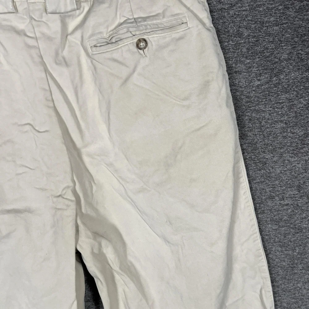 Ermenegildo Zegna Pants Mens 34 Beige Pleated Chino Dress‎ Trousers Brian Italy